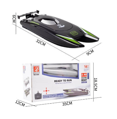  Pakovanje RC broda sa naznacenim dimenzijama. Spreman za transport i prodaju. Nov, nekoriscen proizvod.