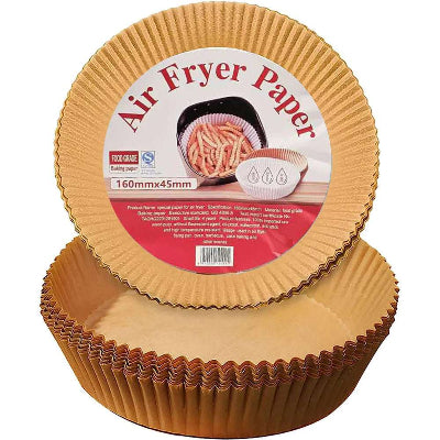 Neprianjajuci papir za fritezu bez ulja, idealan za zdravo pecenje. Korpice za air fryer, dimenzije 160mm x 45mm, za laksu pripremu.