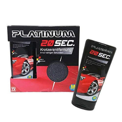 Platinum 20 Sec set za uklanjanje ogrebotina sa automobila. Pakovanje sadrzi tecnost i sundjer, za poliranje vozila.