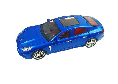 Metalni autic Panamera plavi model igracka panorama krov visoki sjaj autic za poklon decake
