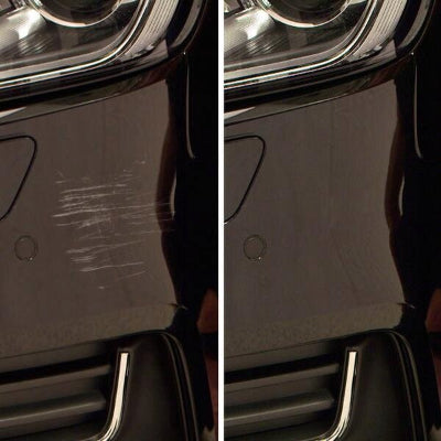Detaljan prikaz popravke laka na vratima ili braniku automobila. Efikasno saniranje sitnih ostecenja i ogrebotina.