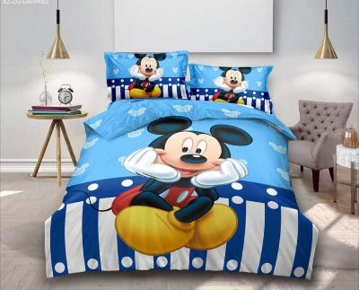 Posteljina Miki Maus Mickey Mouse set decija posteljina plava boja prekrivac jastucnica povoljno