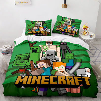 Posteljina Minecraft set decija posteljina prekrivac jastucnica igrica Creeper Enderman povoljna cena