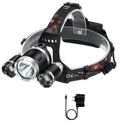 Led naglavna lampa sa punjenjem, USB kabl uključen, jaka čeona lampa za rad u mraku, oprema za preživljavanje i avanture u prirodi.