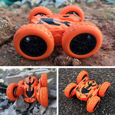 Igracka RC Stunt Car narandzaste boje voznja po prljavstini i grubim terenima izdrzljiva igracka za dvoriste