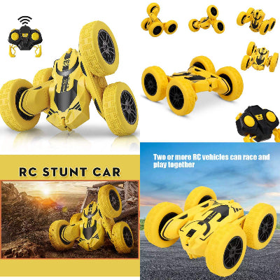 RC Stunt automobil zuti paket sa kutijom igracka za decu akrobacije na daljinski upravljac