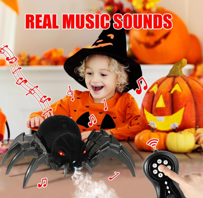 RC pauk robot igracka za decu. Realni muzicki zvukovi i cool magla iz pauka. Zabava za Halloween i maskenbale.