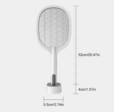 Dimenzije elektricnog reketa za insekte. Kompaktan i ergonomican dizajn za lako rukovanje. Tehnicke specifikacije proizvoda.