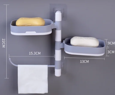 Rotirajuci drzac za sapun kupatilo kuhinja zidni nosac za peskire police za sapun bez busenja prostorna usteda