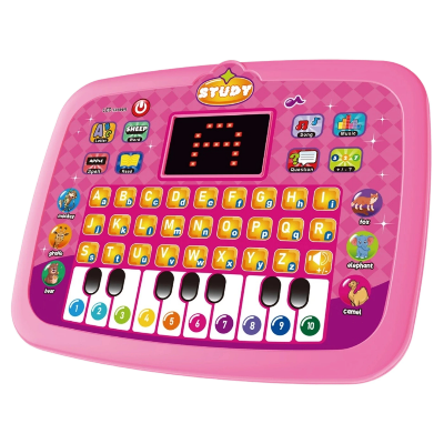 Roze edukativni tablet klavijatura za devojcice ucenje jezika muzika slova i brojevi igracka Study