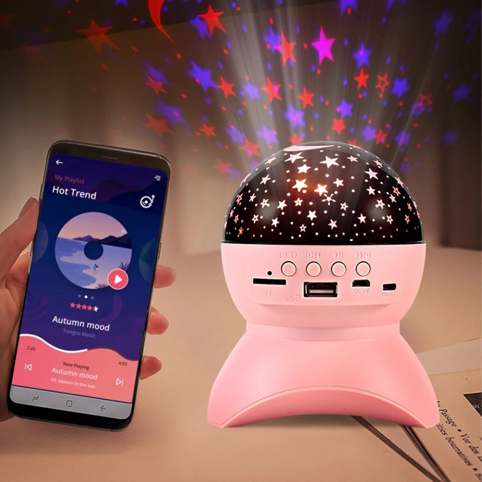 Bluetooth zvucnik sa funkcijom projektovanja zvezdanog neba i mogucnoscu reprodukcije muzike sa telefona.