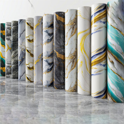 Samolepljiva folija mermer efekat dezen zlatni i sivi Razlicite role za preuredenje kuhinje i namestaja