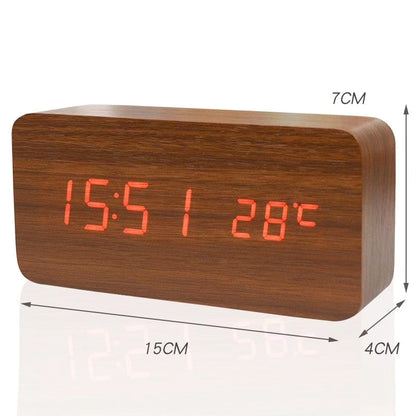 Digitalni stoni sat imitacija drveta - Azijashop