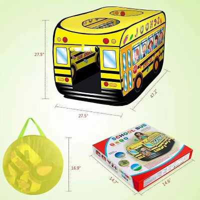 Dimenzije dečijeg šatora u obliku školskog autobusa School Bus lako sklapanje i torba za odlaganje