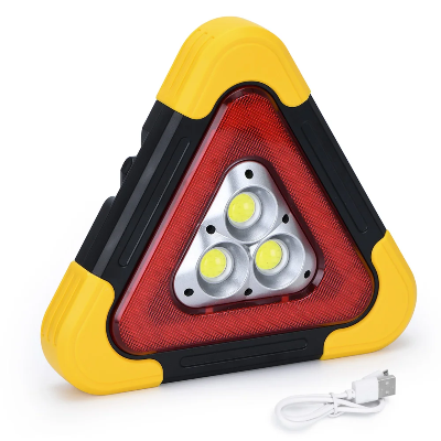Sigurnosni trougao sa LED svetlima, radi na USB punjenje baterije, neophodan za vozace u slucaju kvara.