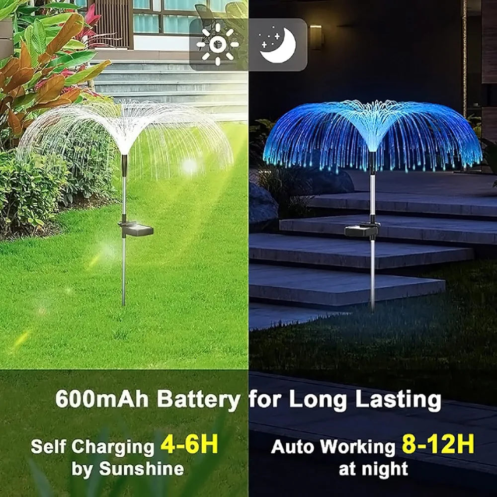 Solarna lampa meduza, 600mAh baterija, automatsko punjenje danju, 8-12h rada nocu, jednostavna instalacija.
