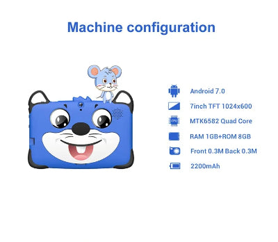 Specifikacije dečiji tablet Android 7 Quad Core 1GB RAM 16GB ROM 7 inch ekran 2500mAh baterija povoljno