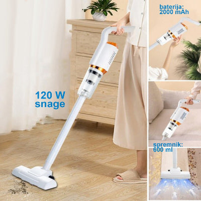 Bezzicni stapni usisivac u akciji snaga 120W usisavanje podova i kuce efikasno ciscenje