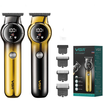 VGR masinice za sisanje u crno-zlatnoj i zlatnoj boji sa LCD ekranom, prikazane pored dodatnih nastavaka za sisanje, u kutiji.