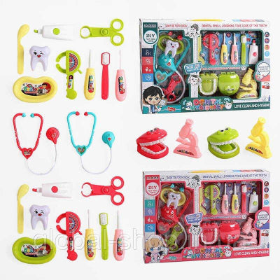Veliki set igracaka doktor zubar sa zubarskim alatom stetoskopom i modelom vilice za decu
