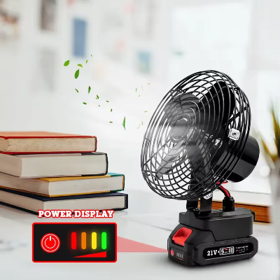 Punjivi ventilator sa indikatorom napajanja, prikaz baterije, dugotrajno hladjenje, prenosiv, za dom i kancelariju.