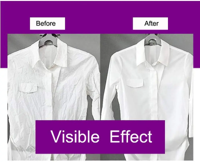 Vertikalno peglanje parocistacem uklanjanje nabora vidljiv efekat pre i posle peglanja kosulje