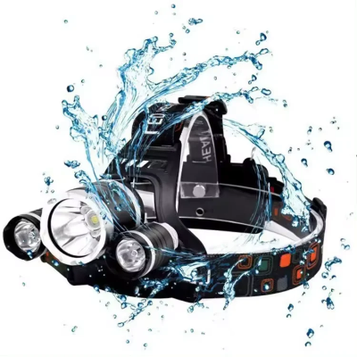 Vodootporna led naglavna lampa, idealna za kampovanje, ribolov, planinarenje i sport, jaka čeona baterijska lampa, otporna na prskanje.