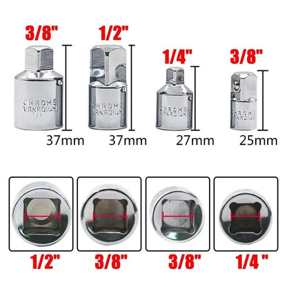 Adapteri za gedore sa oznacenim dimenzijama 1/4, 3/8 i 1/2 cola