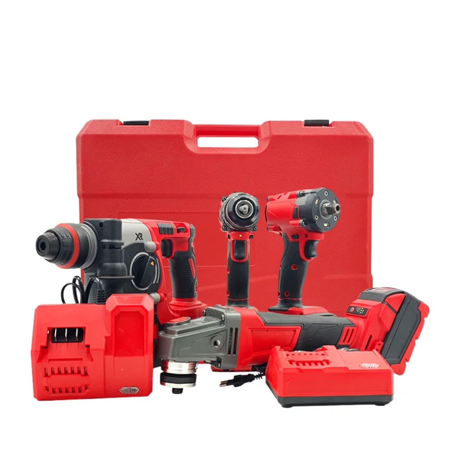 Akumulatorski set alata sa cvrstim transportnim koferom i svim uredjajima u kompletu