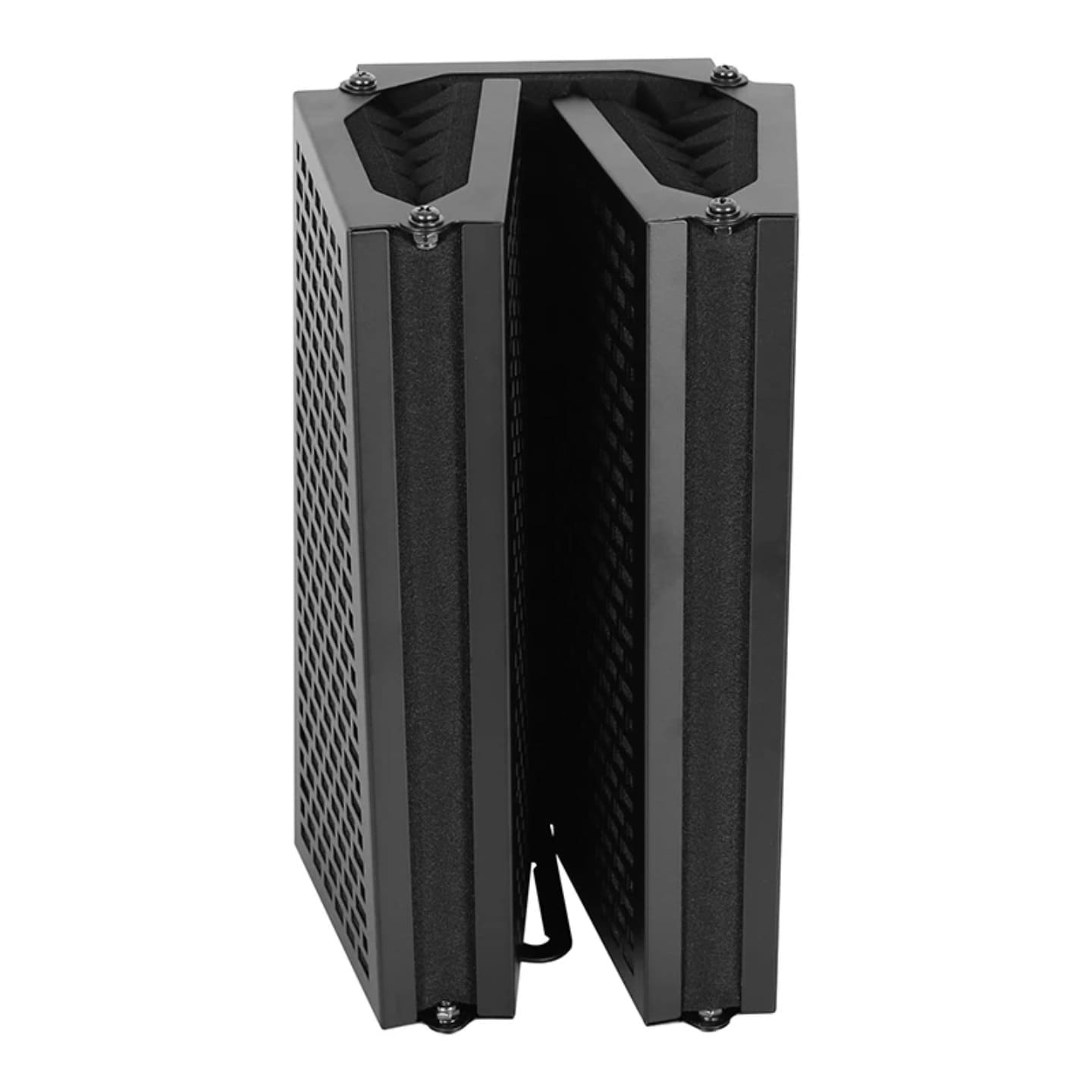 Bocni prikaz akusticnog izolacionog filtera sa sklopivim panelima