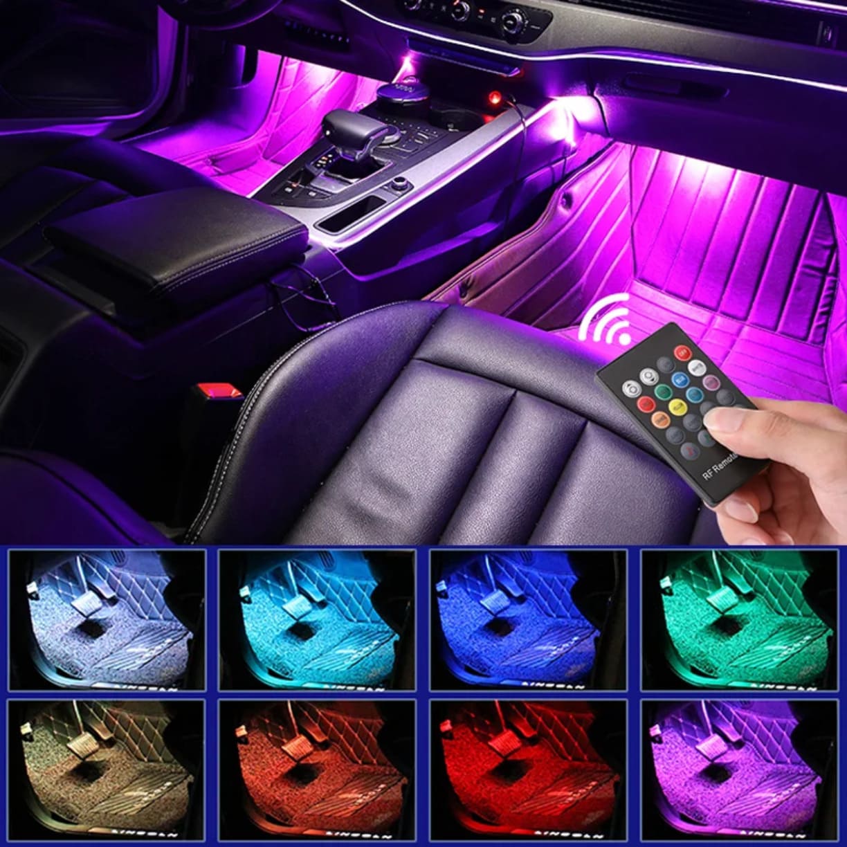 RGB ambijentalno osvetljenje enterijera automobila sa daljinskom kontrolom.