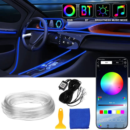 Ambijentalno osvetljenje za auto sa bluetooth povezivanjem podesavanjem jacine svetlosti i muzickim rezimom rada