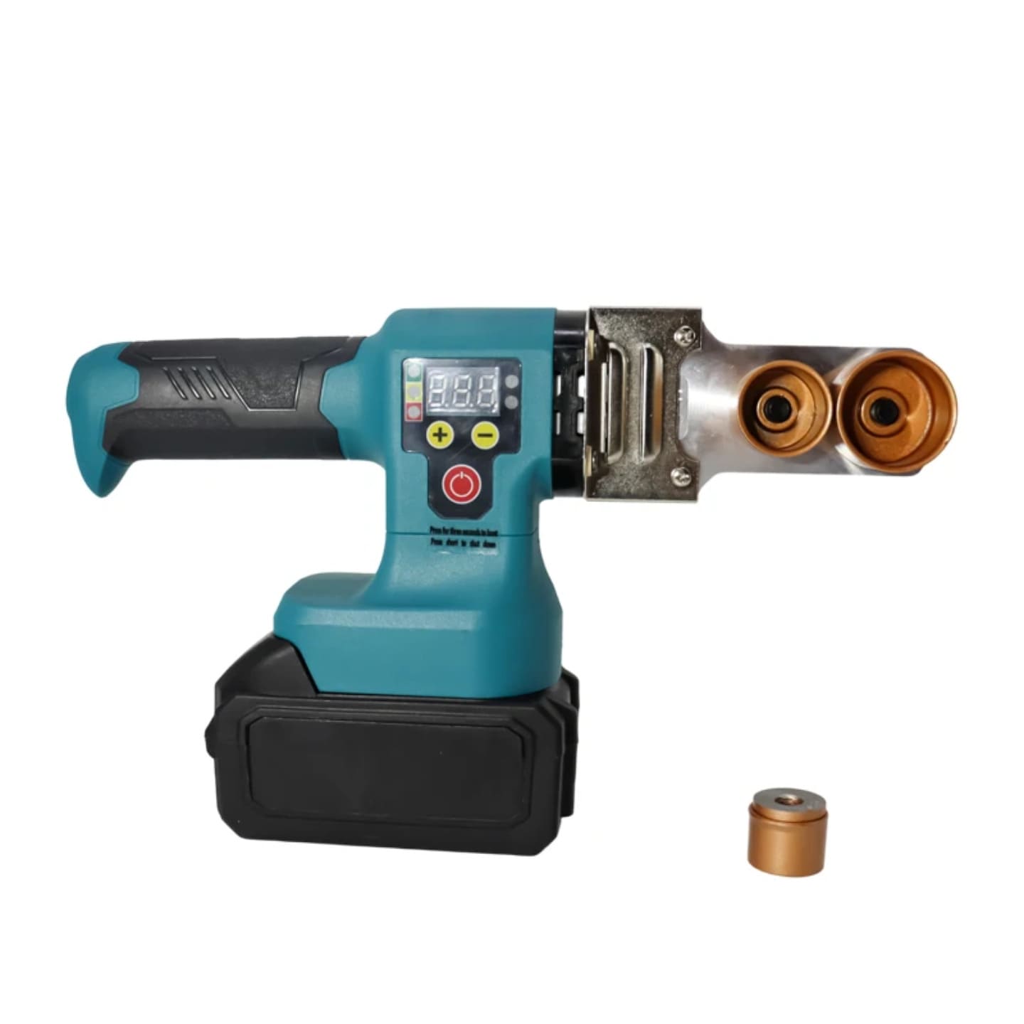 Akumulatorski aparat za varenje PPR cevi sa montiranim aluminijumskim grejnim nastavcima