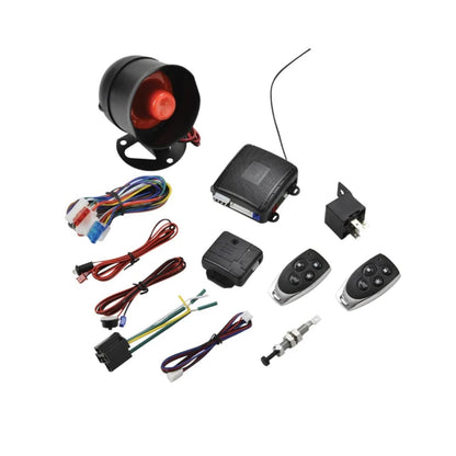Auto alarm sistem komplet sa sirenom, daljinskim upravljacima i instalacionim kablovima za zastitu vozila.