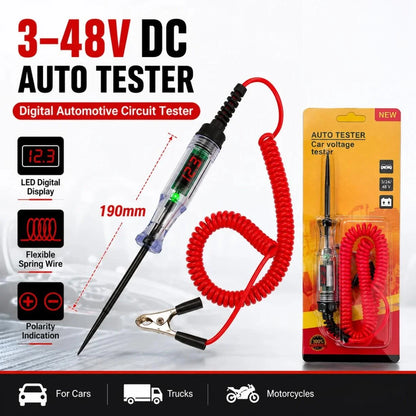 Digitalni auto tester napona 3-48V DC sa pakovanjem i istaknutim funkcijama