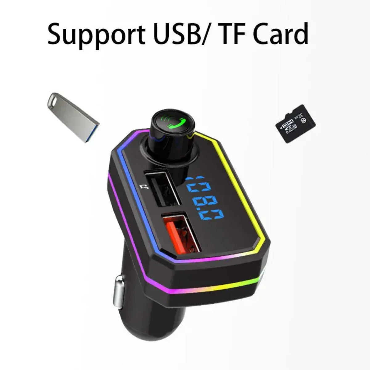 Auto FM transmiter sa podrskom za USB fles i TF karticu