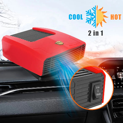 Grejac i ventilator 2 u 1 za auto. Brzo grejanje kabine zimi i hladjenje leti. Oprema za automobil. Ukljucuje se na upaljac 12V.