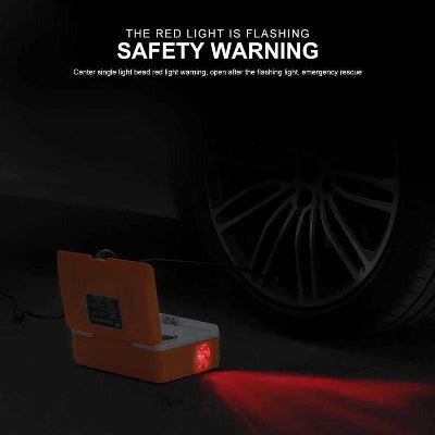 Kompresor za auto sa funkcijom bezbednosnog upozoravajuceg svetla. Obezbedjuje bolju vidljivost u slucaju kvara.