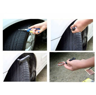 Set slika koje prikazuju koriscenje elektricne pumpe za gume. Lako se povezuje na ventil gume automobila ili bicikla.