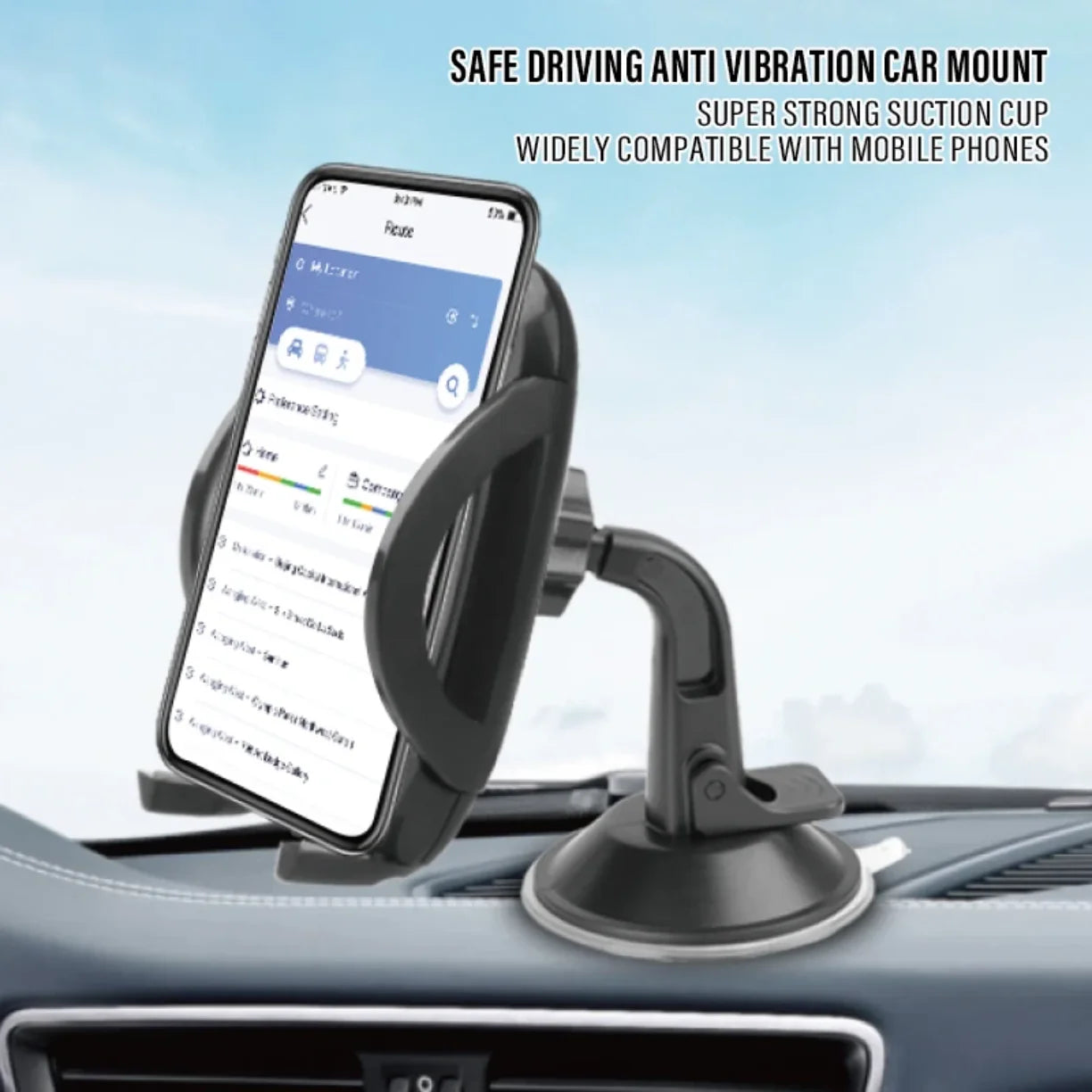 Auto drzac za telefon sa vakum casom montiran na tablu