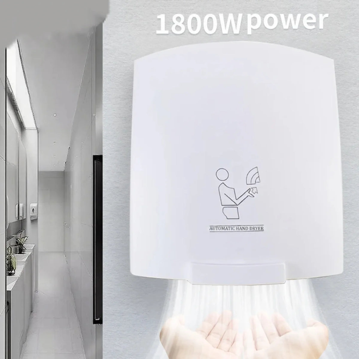 Automatski susac za ruke snage 1800W sa toplim vazduhom