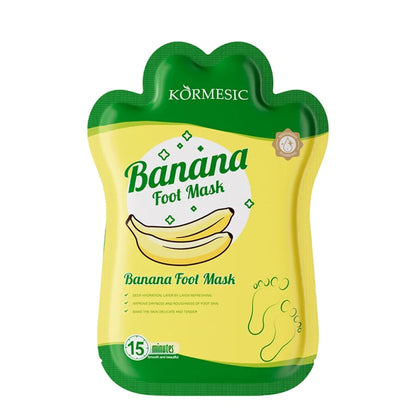 Pakovanje banana maske za stopala u zuto zelenoj kesici
