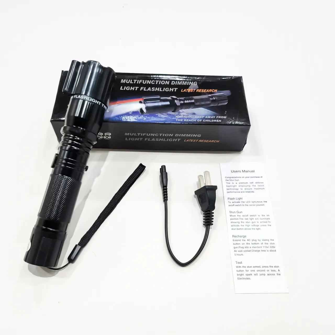 baterijska lampa sa laserom elektro soker funkcijom kablom i uputstvom