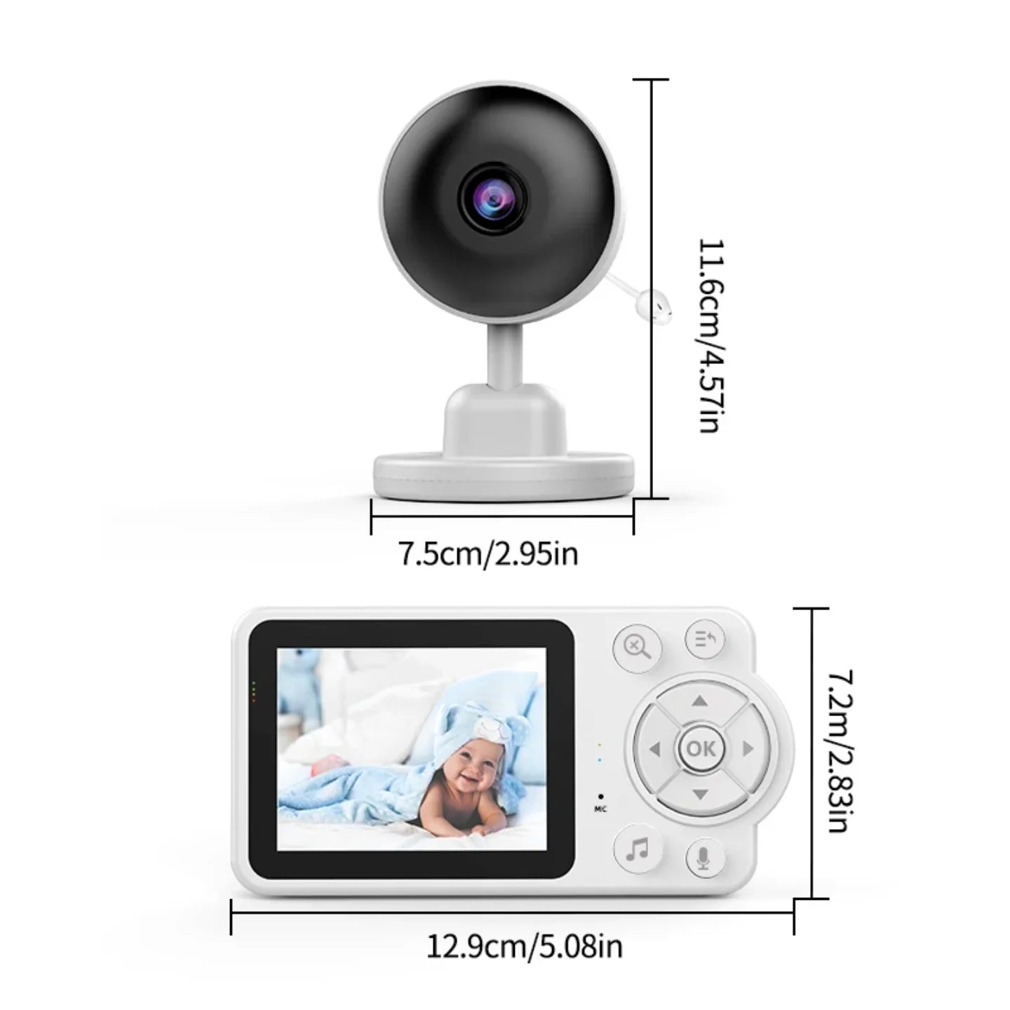 dimenzije kamere i prenosnog ekrana bebi monitora
