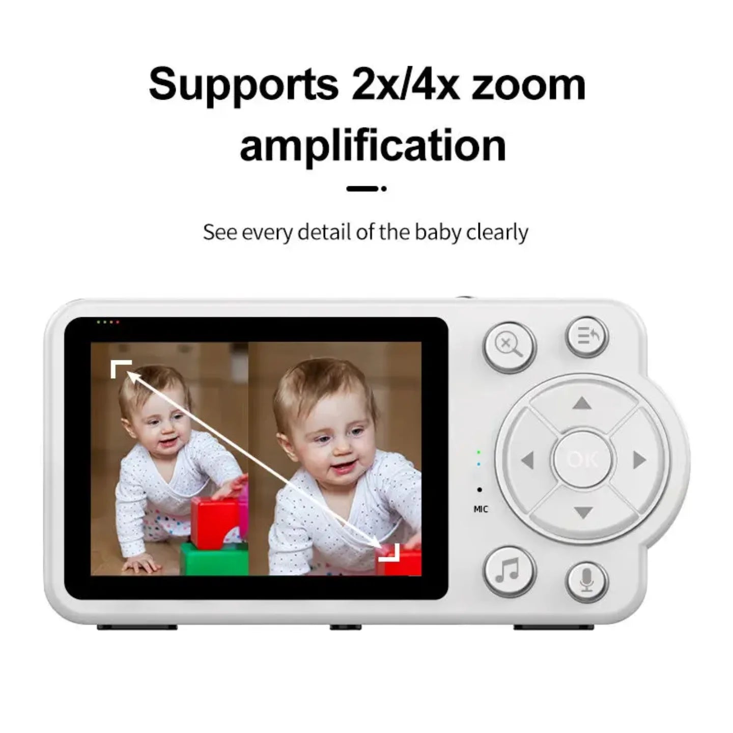 ekran bebi monitora sa 2x i 4x digitalnim zumom