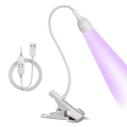 Bela USB UV LED lampa sa štipaljkom za kućni manikir