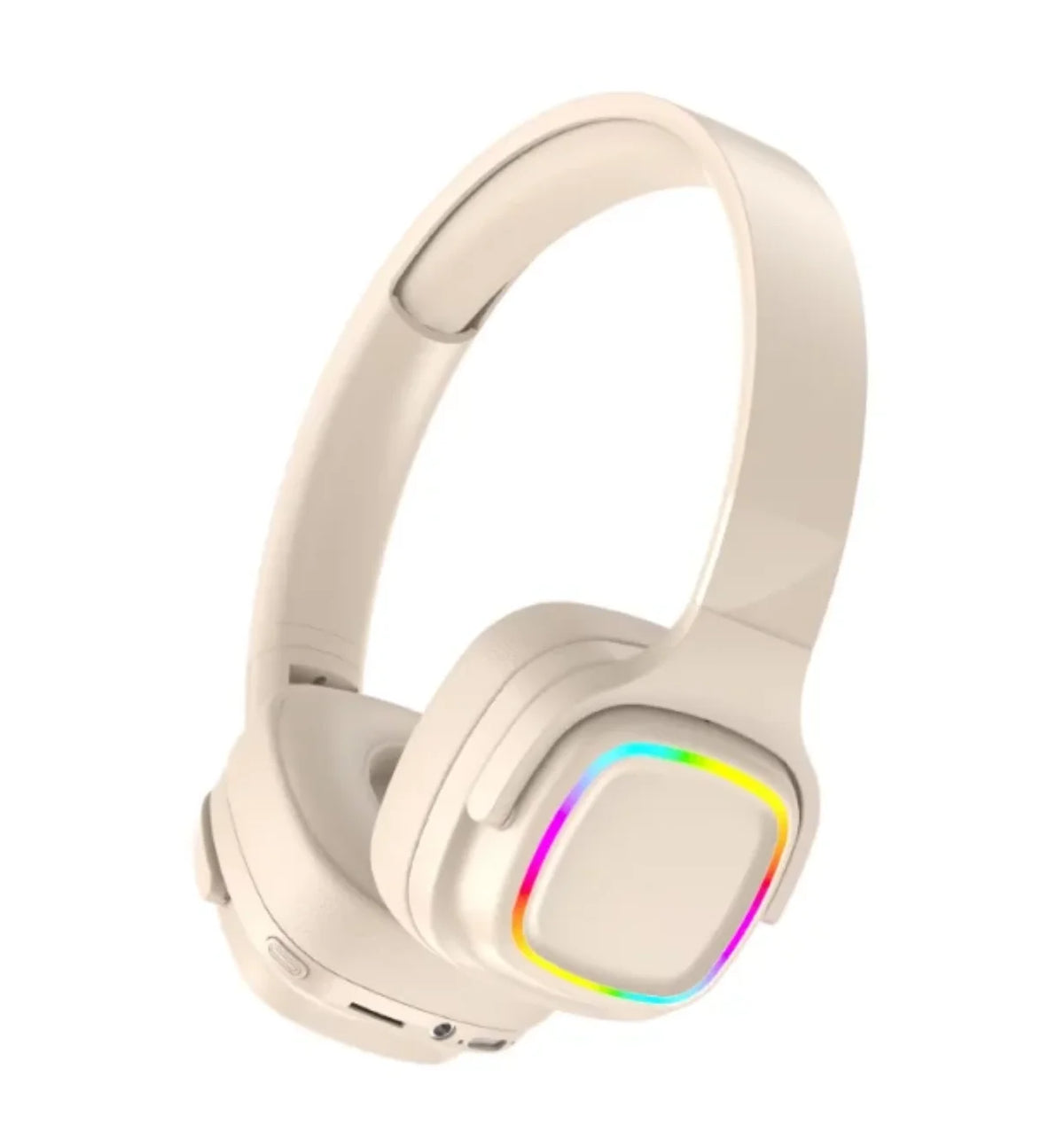 Bele bezicne over ear slusalice sa RGB svetlosnim prstenom