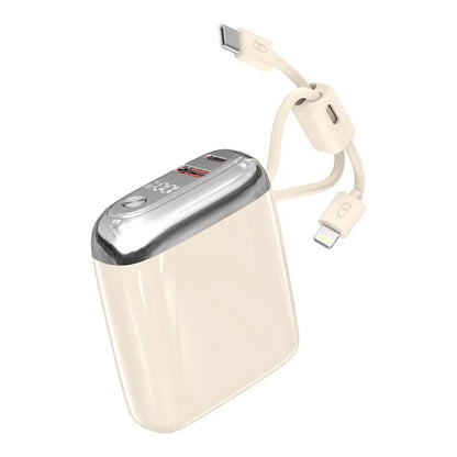 Bez power bank 10000mAh sa digitalnim displejem i ugradjenim USB-C i Lightning kablom