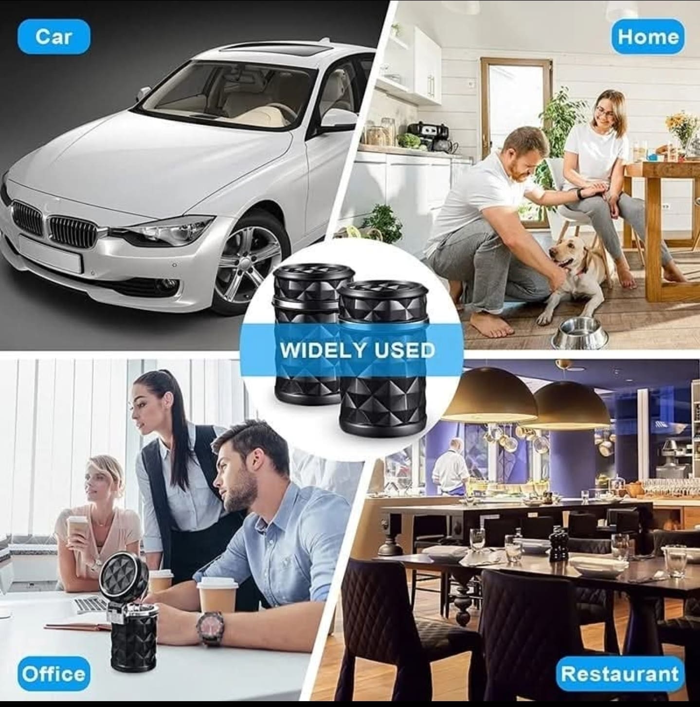 Bezdimska auto pepeljara sa zatvorenim poklopcem i primena za sve prilike.