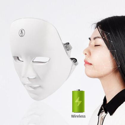 Bezicna LED maska za lice, portabl, nega koze, terapija svetlom, podmladjivanje, lako koriscenje, kucni spa tretman.